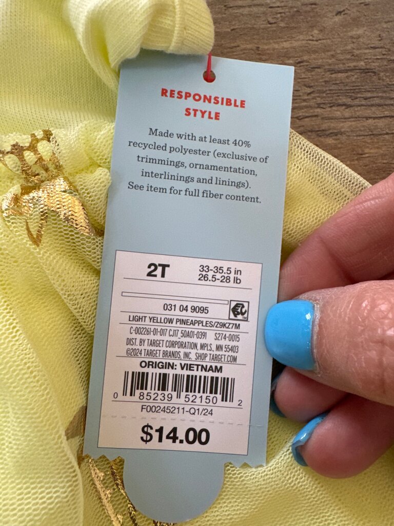 Girls' Light Yellow Pineapple Dress