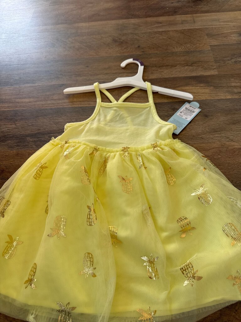 Girls' Light Yellow Pineapple Dress