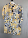 Men's Tropical Pineapple Print Button-Up Shirt