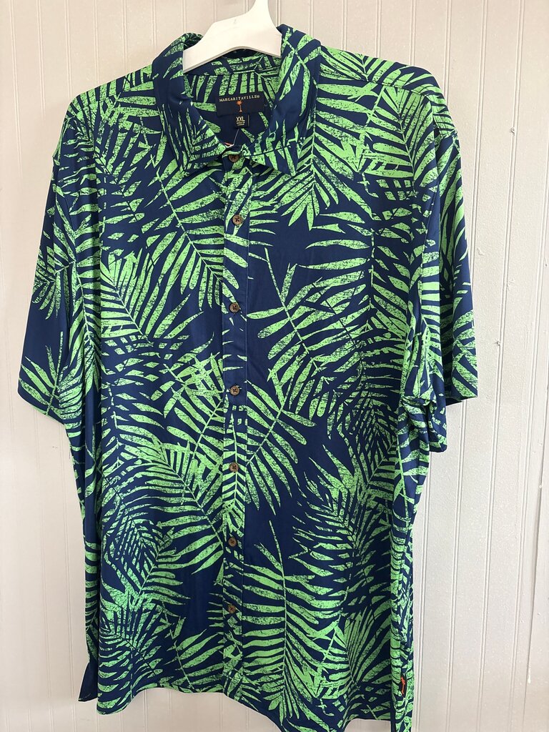 Margaretville Palm Print Button-Up Shirt