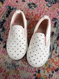 Girls' White Slip-On Shoes with Star Design