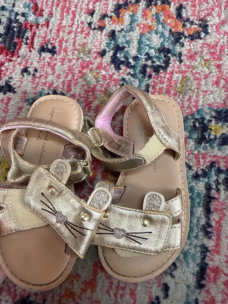 Gold Cat Themed Sandals