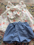 Floral Top and Denim Shorts Set
