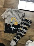 Boys' Excavator and Dinosaur Pajama Set