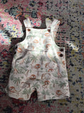 Cute Animal Print Shortalls for Infants