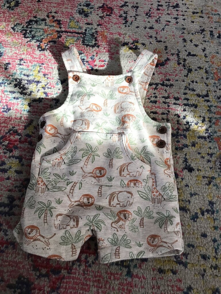 Cute Animal Print Shortalls for Infants