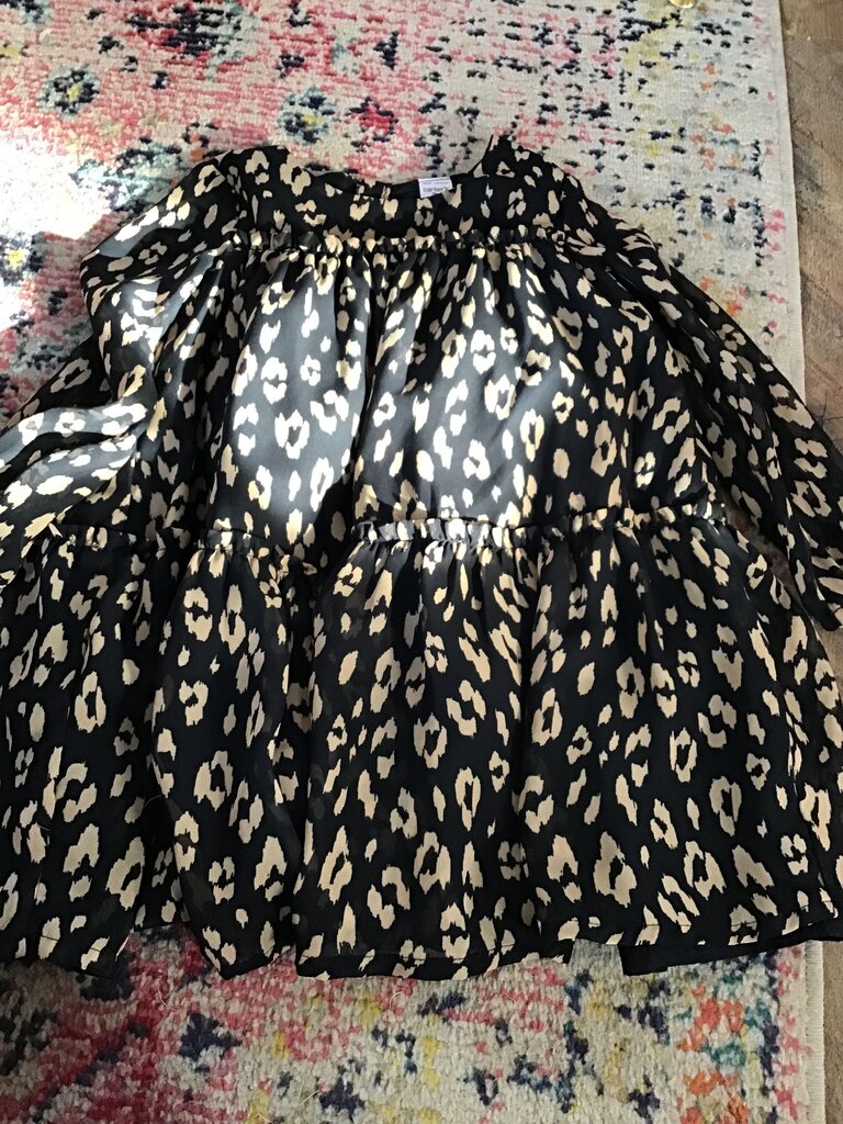 Leopard Print Black Top
