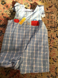 Blue Checkered Boys Romper