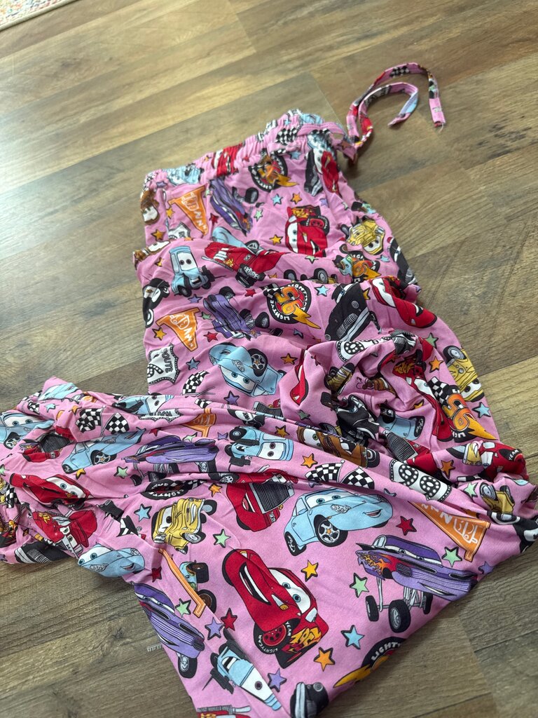 Pink Cars Print Children's Pajama Pants