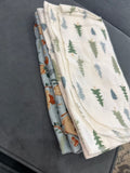 Flannel Baby Blanket Set of 4 with Forest and Animal Prints