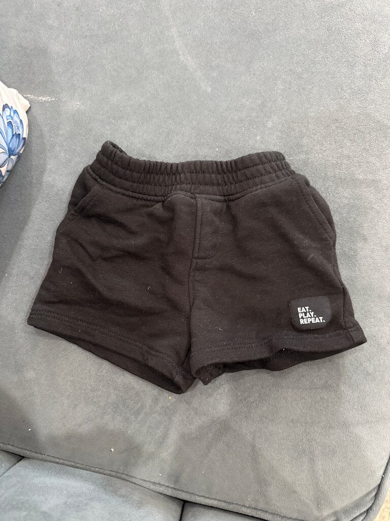 Black Cotton Children's Shorts