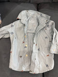 Embroidered Airplane Boys Button-Up Shirt