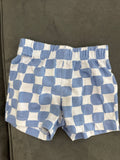Blue and White Checkered Baby Shorts