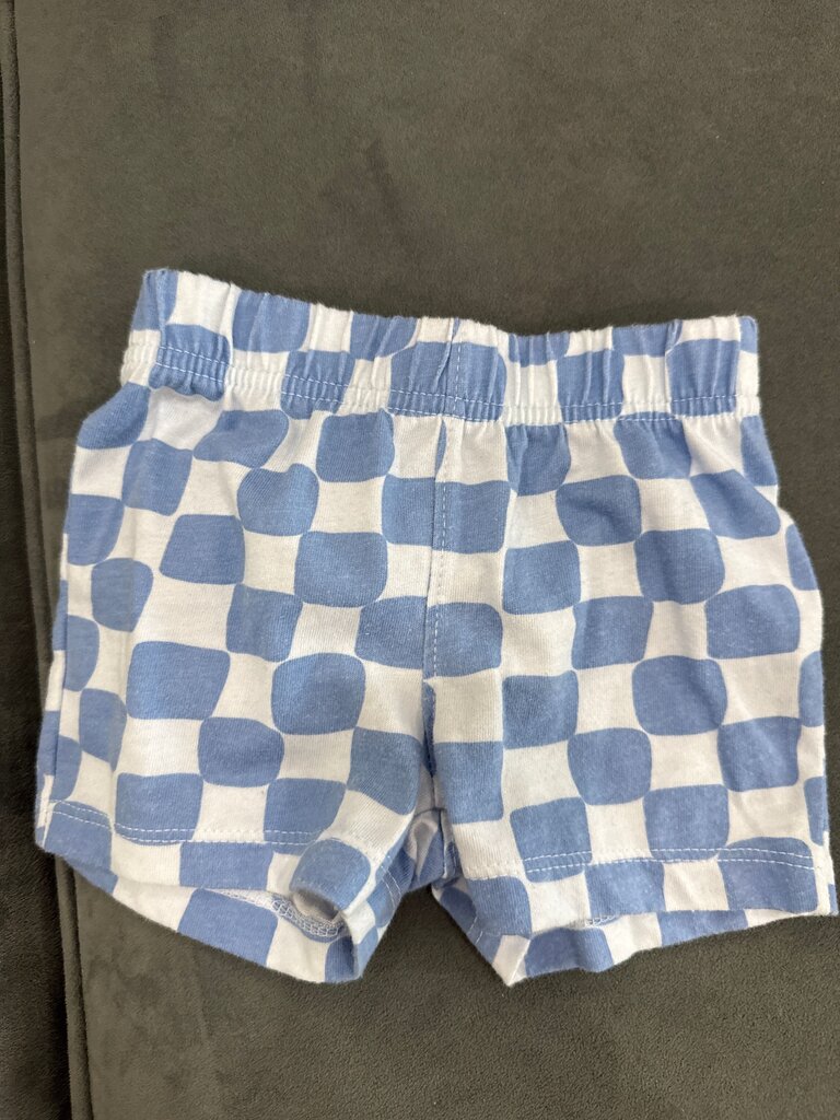 Blue and White Checkered Baby Shorts