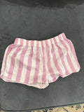 Pink and White Striped Shorts