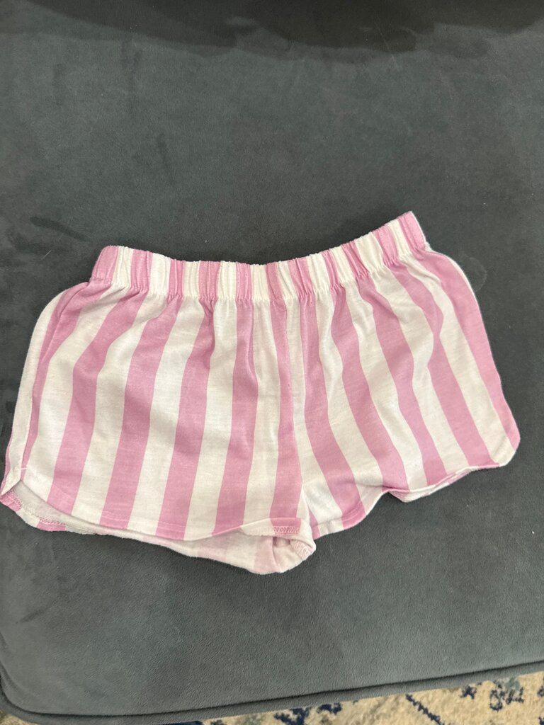 Pink and White Striped Shorts