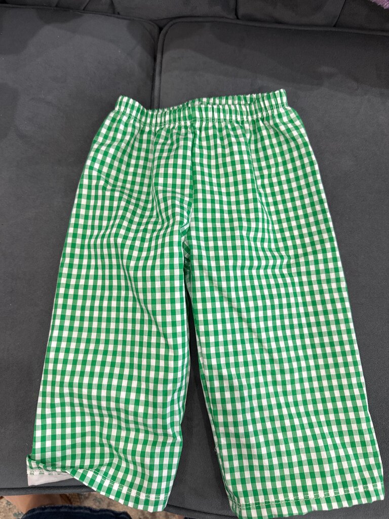 Green Gingham Checkered Pants