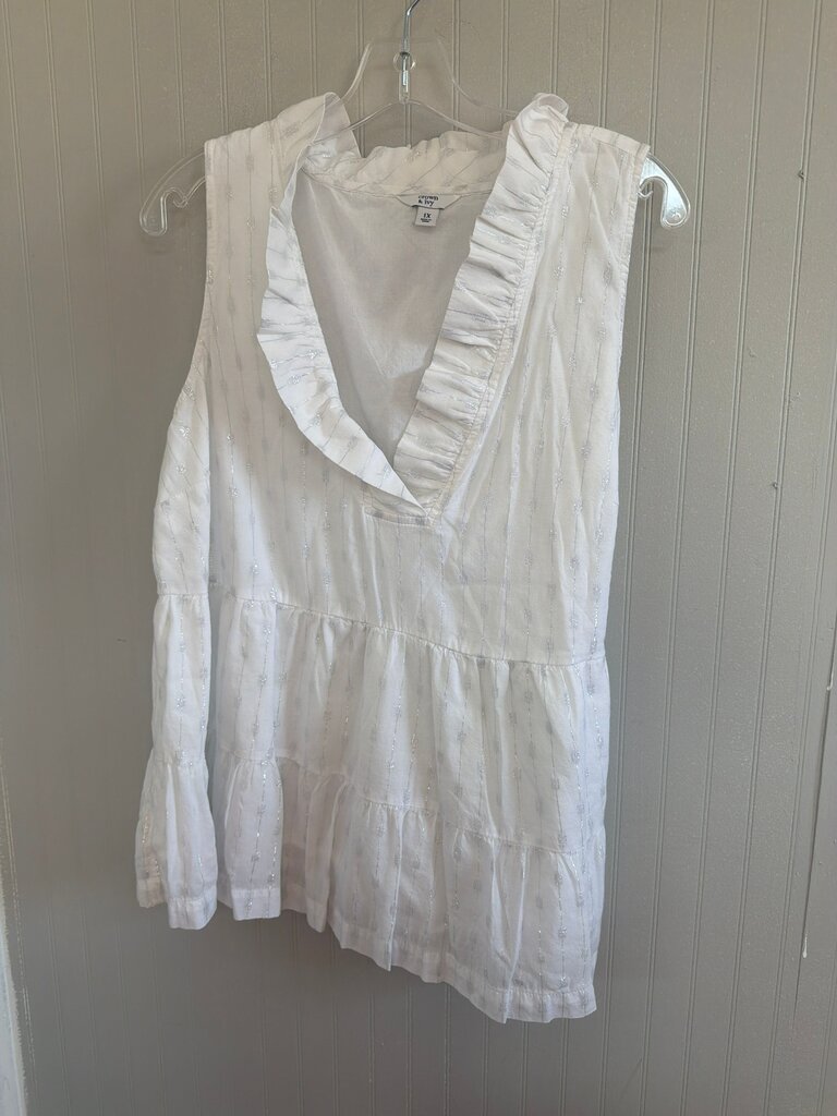 Crown & Ivy Women's White Ruffled Tunic