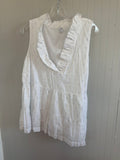 Crown & Ivy Women's White Ruffled Tunic