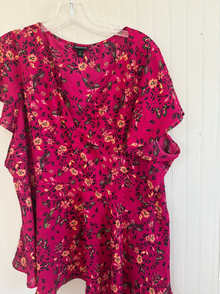 Torrid Floral Butterfly Print Blouse