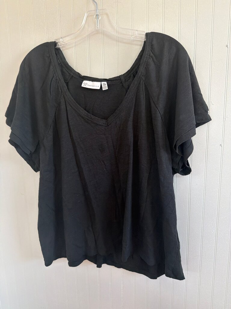 Rafaella Women's V-Neck Black Top
