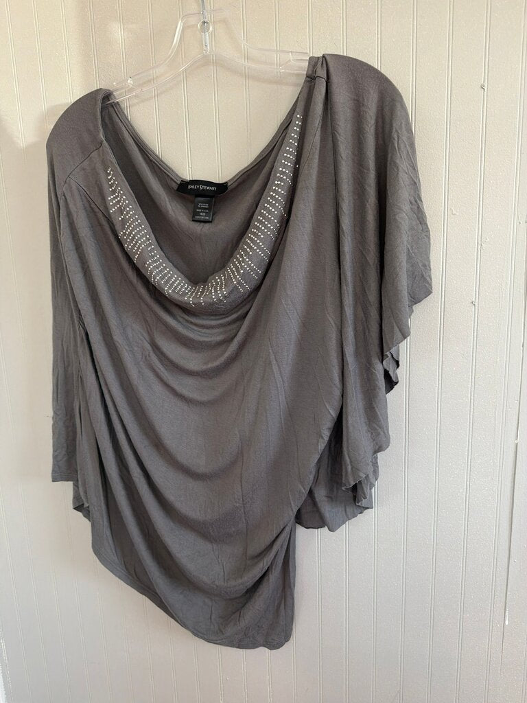 Ashley Stewart Draped Top with Rhinestone Detail