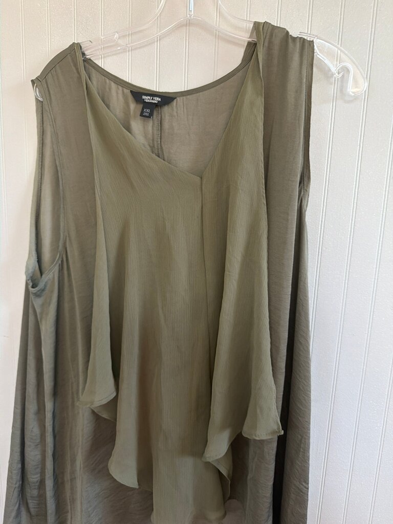 Simply Vera Vera Wang Women's Olive Green Blouse