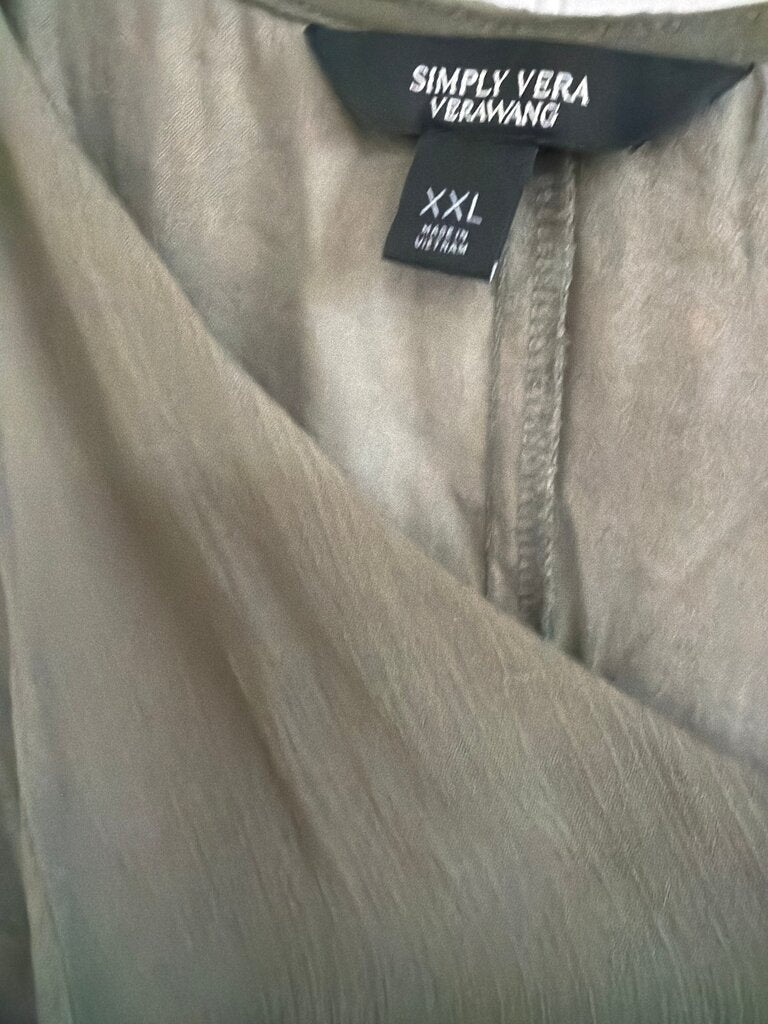 Simply Vera Vera Wang Women's Olive Green Blouse