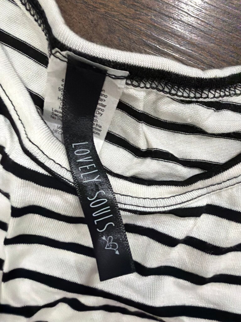 Lovely Souls Striped and Leopard Print Top