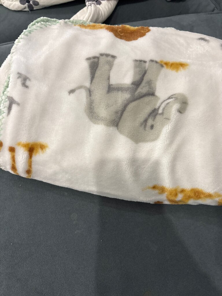 Soft Elephant Print Baby Blanket