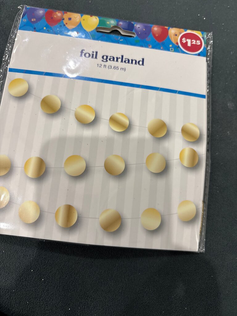 Gold Foil Garland 12 ft