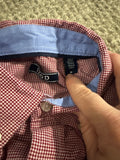 Men's Red Gingham Button-Up Shirt