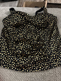 Black and Gold Printed Swim Top