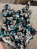 Floral Black One Piece Swimsuit