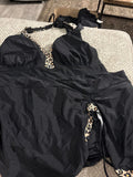 Women's Black Animal Print Swimsuit