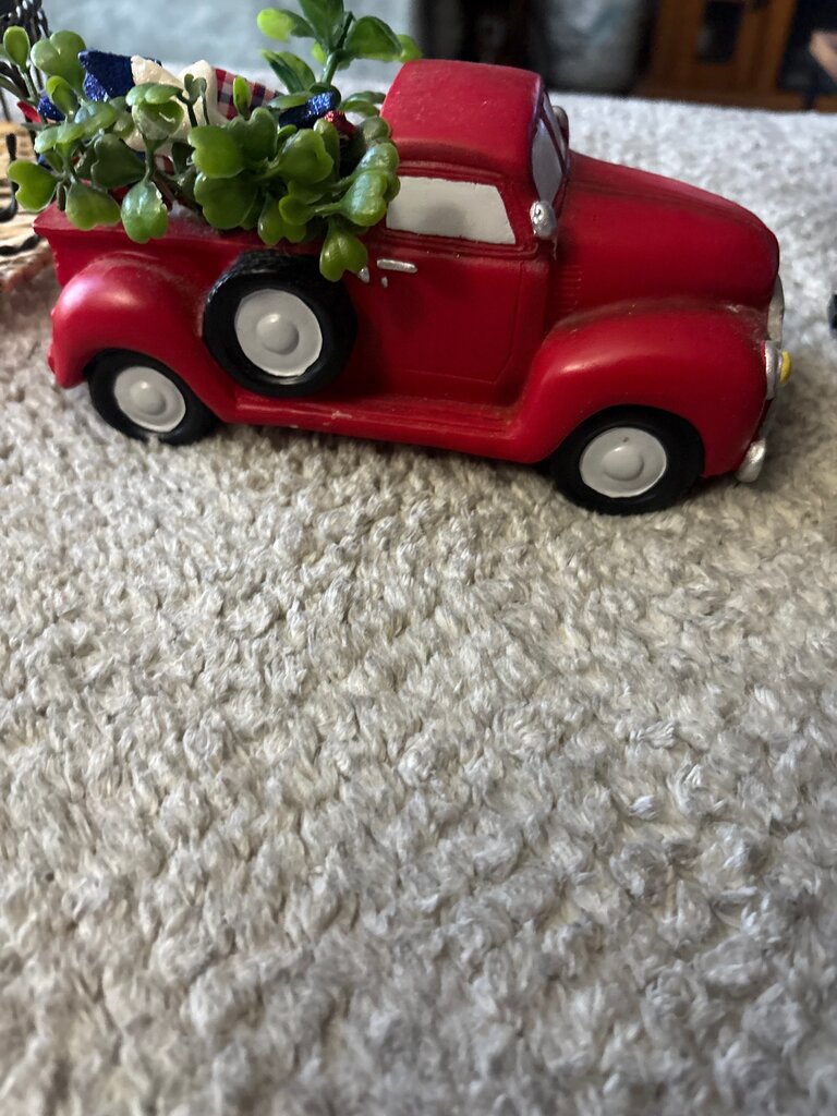 Red Vintage Truck Planter