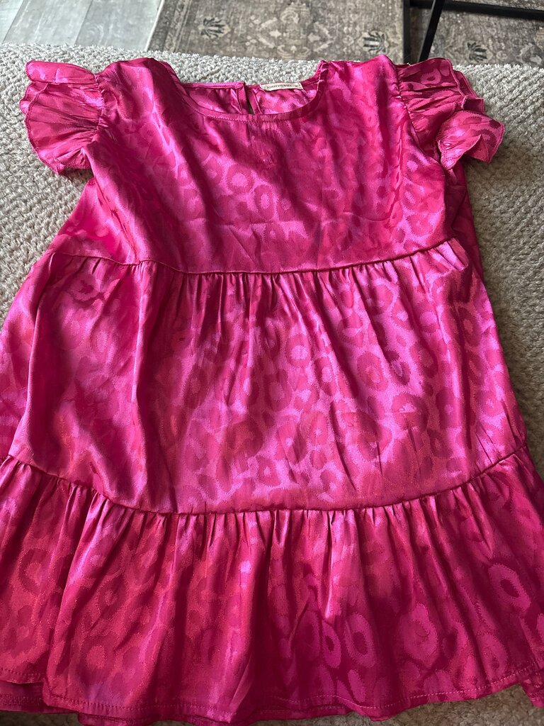 Girls Pink Leopard Print Dress