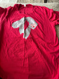 Red Graphic T-Shirt with Bunny Design