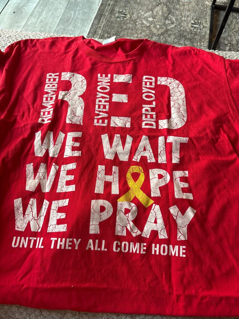 Red T-Shirt Remember Everyone Deployed
