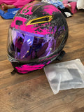 SOMAN Pink and Black Motorcycle Helmet