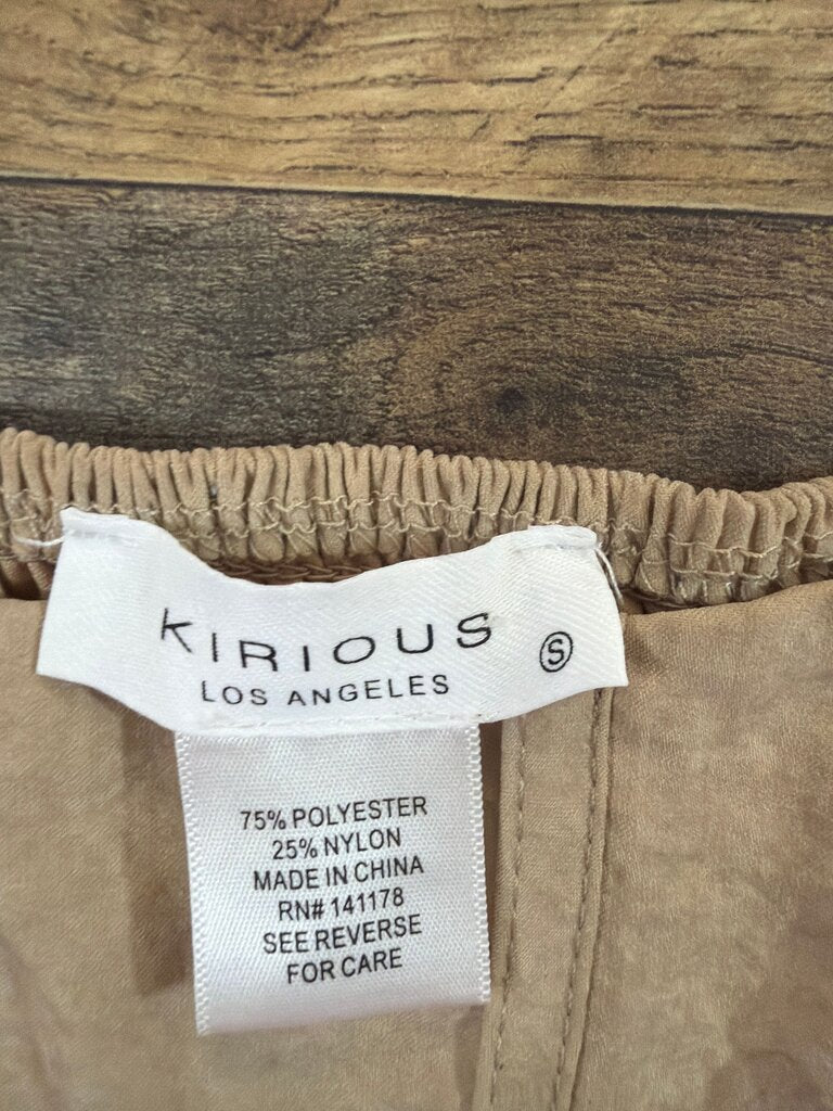 KIRIOUS Los Angeles Beige Puff Sleeve Top