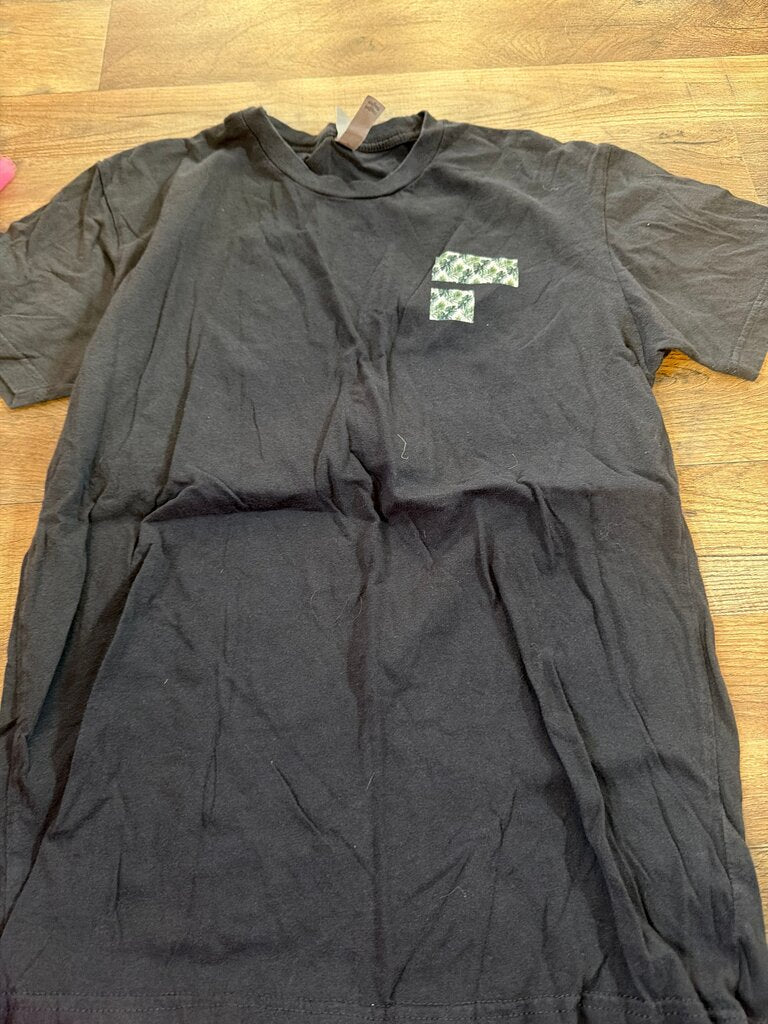 F Brand Black T-Shirt with Floral Pocket