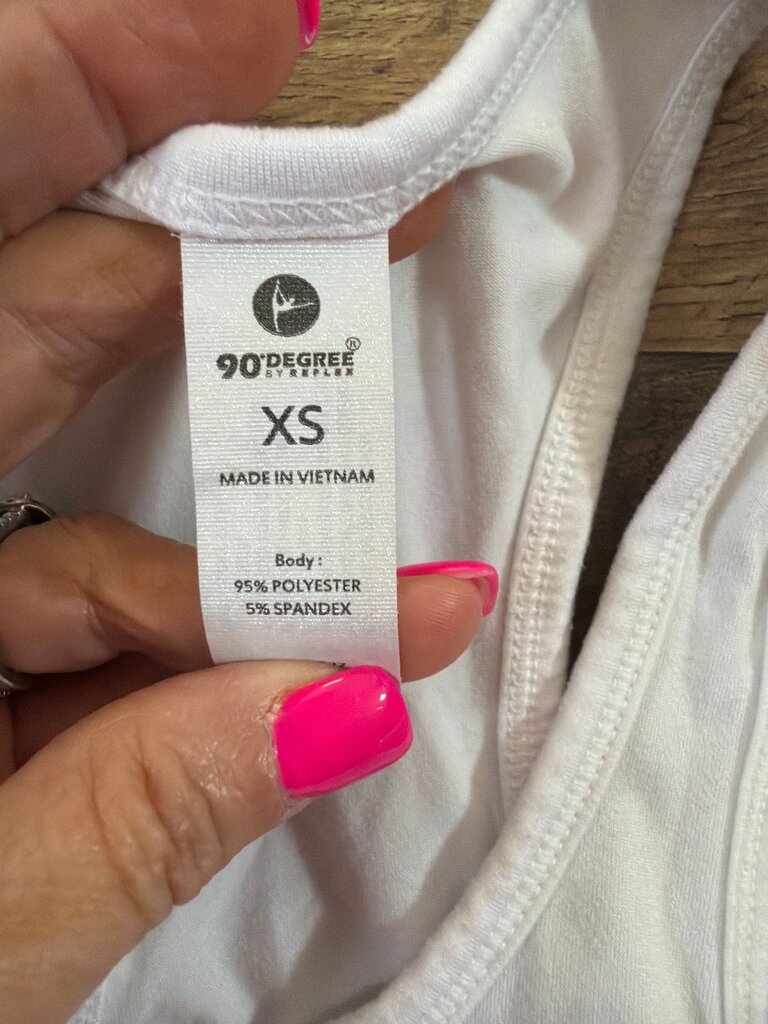90 Degree By Reflex Women's XS White Tank Top