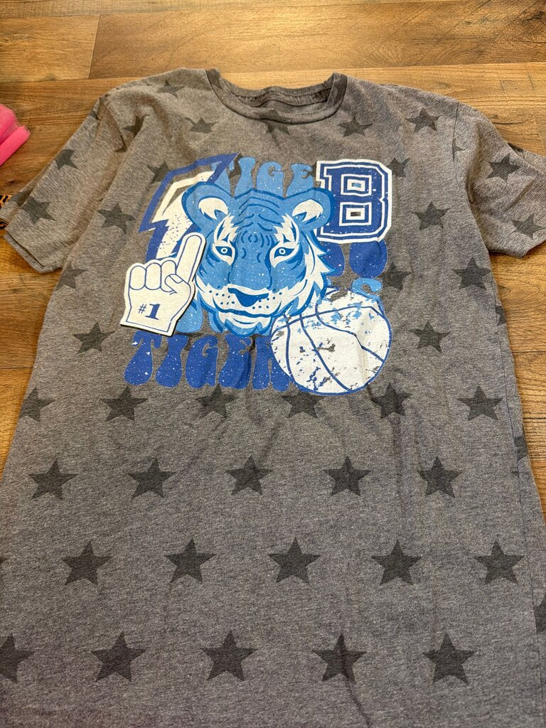 Blue Tiger Graphic Tee Shirt