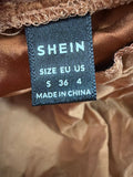 SHEIN Women's Brown Long Sleeve Dress