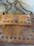 Studded Brown Crossbody Handbag