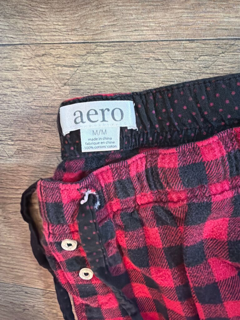 Aero Red and Black Plaid Sleep Pants