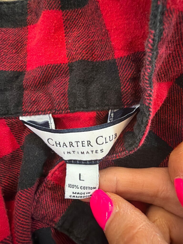 Charter Club Red and Black Plaid Shirt