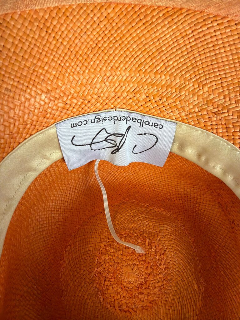 Straw Hat with Orange Flower