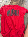 Red Graphic T-Shirt with Text